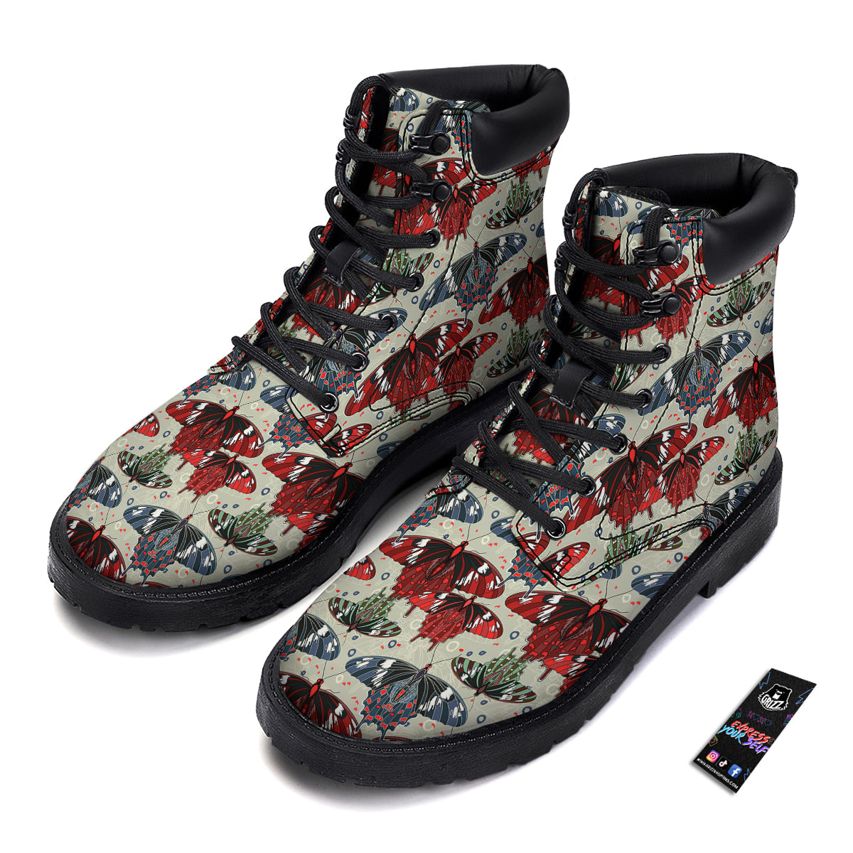 Butterfly Exotic Print Pattern Boots-grizzshop