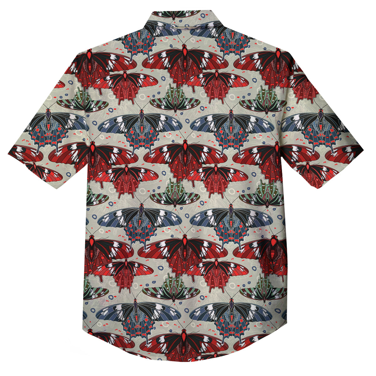 Butterfly Exotic Print Pattern Button Up Shirt-grizzshop