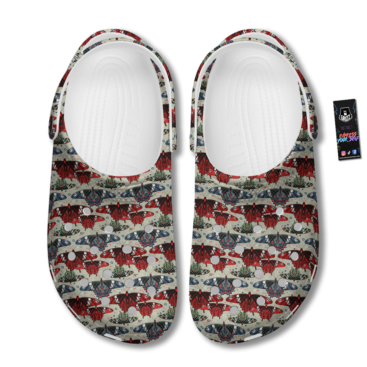 Butterfly Exotic Print Pattern Clog-grizzshop