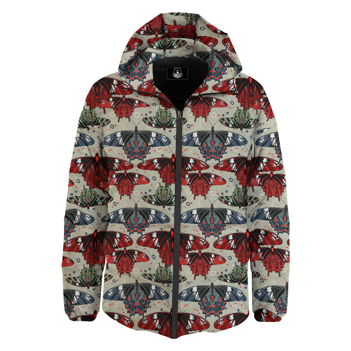 Butterfly Exotic Print Pattern Down Jacket-grizzshop