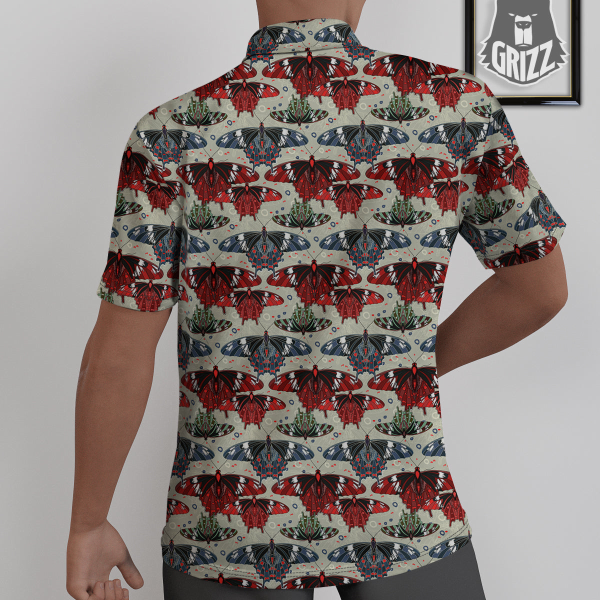 Butterfly Exotic Print Pattern Untucked Shirts-grizzshop