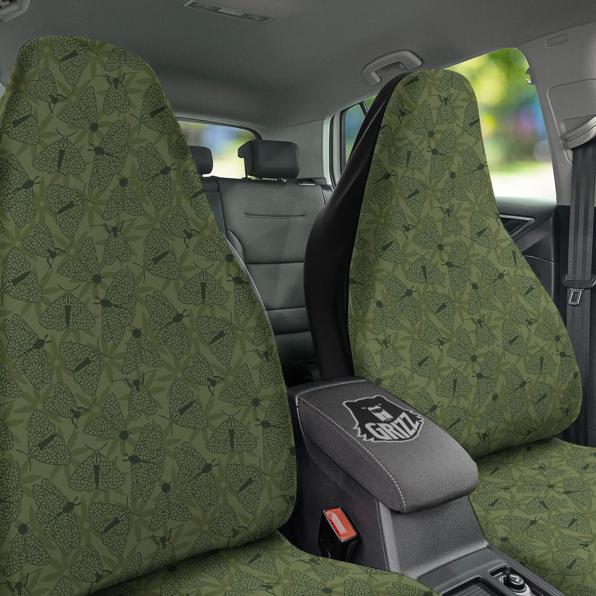 Butterfly Monarch Green Print Pattern Car Seat Covers-grizzshop