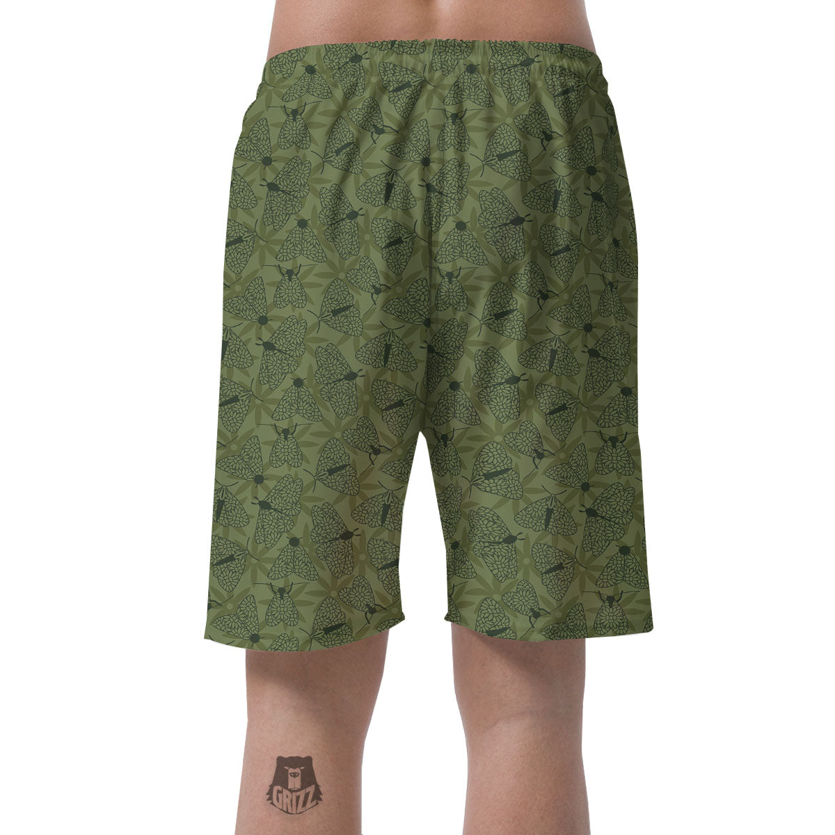 Butterfly Monarch Green Print Pattern Men's Shorts-grizzshop