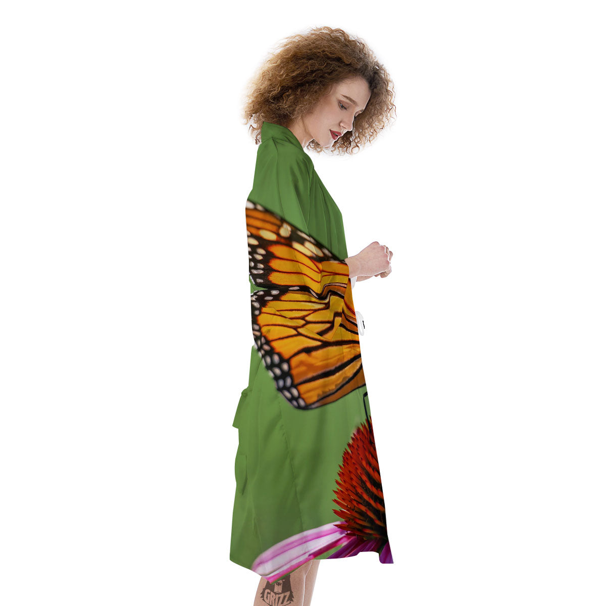 Butterfly Monarch Orange Print Kimono-grizzshop