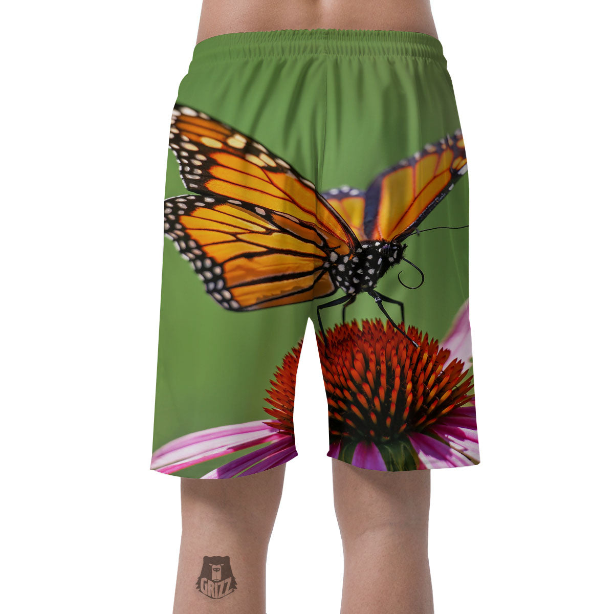 Butterfly Monarch Orange Print Men's Shorts-grizzshop