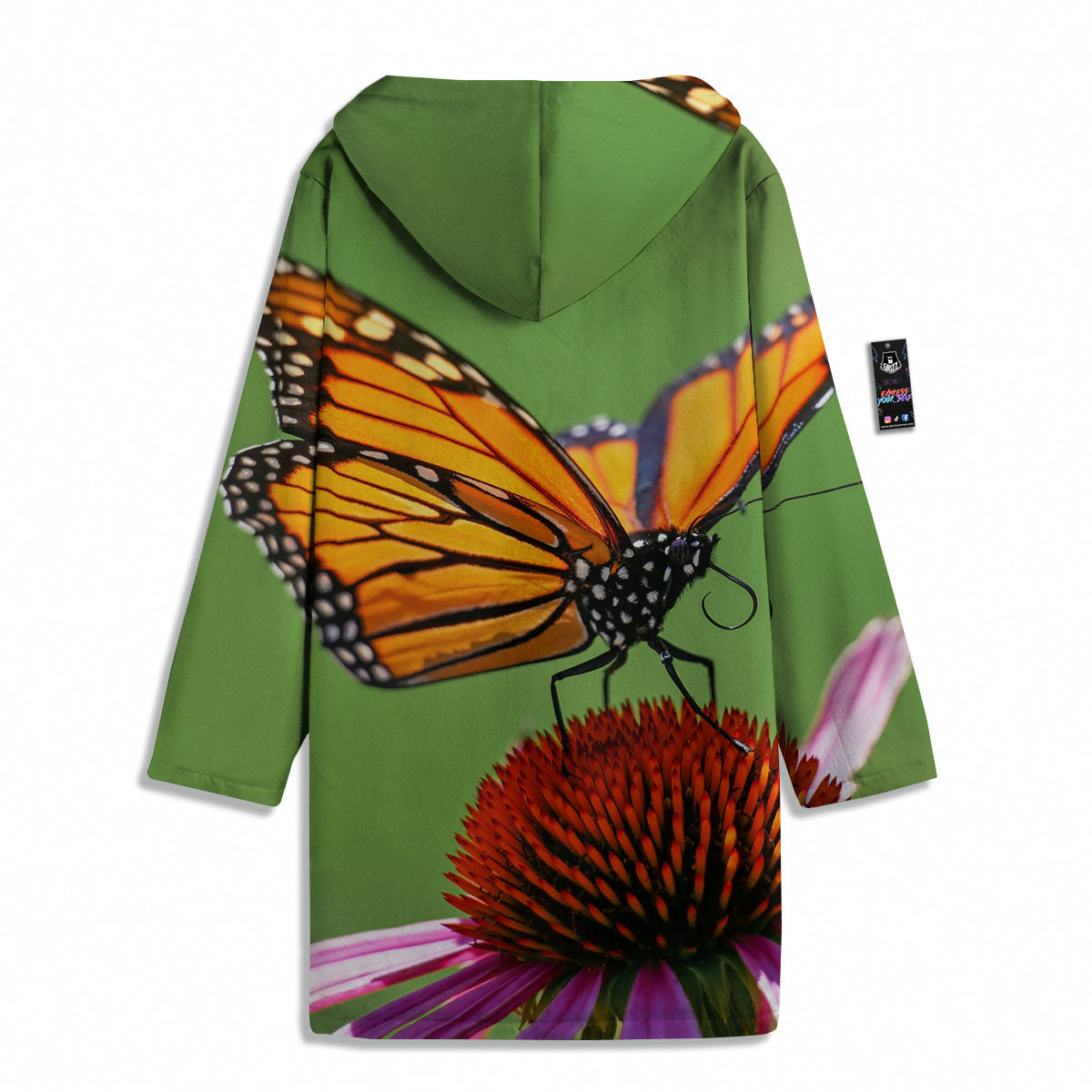 Butterfly Monarch Orange Print Men's Windbreaker Jacket-grizzshop