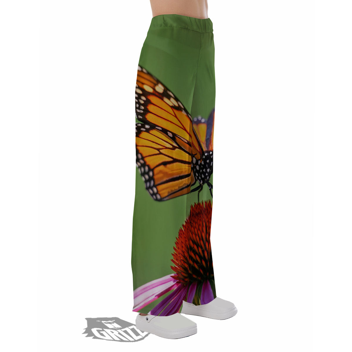 Butterfly Monarch Orange Print Pajama Pants-grizzshop