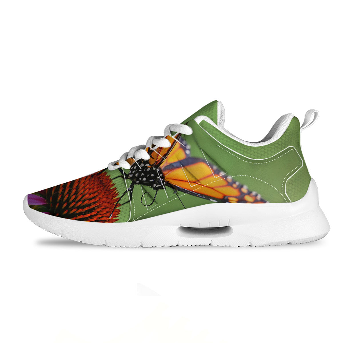 Butterfly Monarch Orange Print Tennis Shoes-grizzshop
