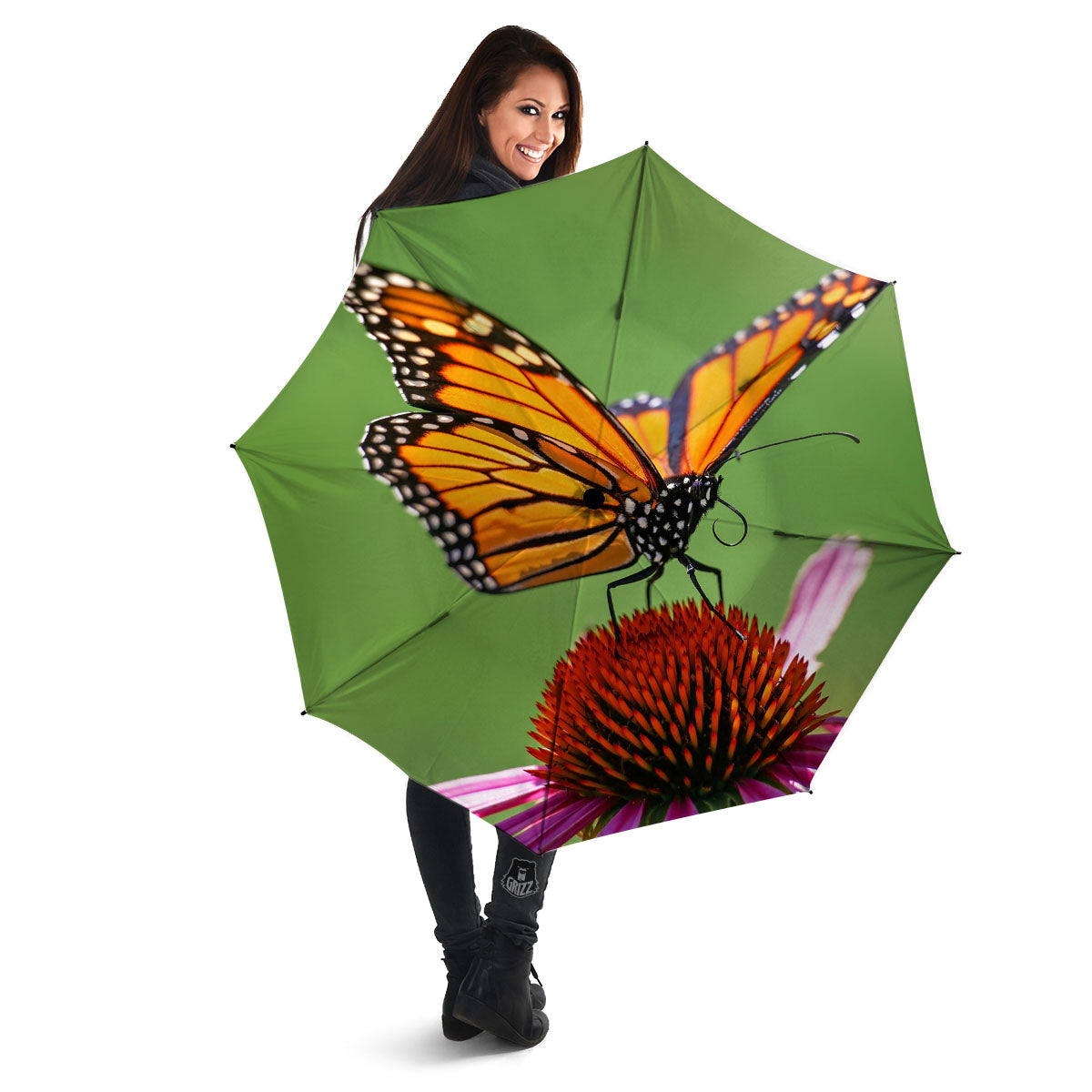 Butterfly Monarch Orange Print Umbrella-grizzshop