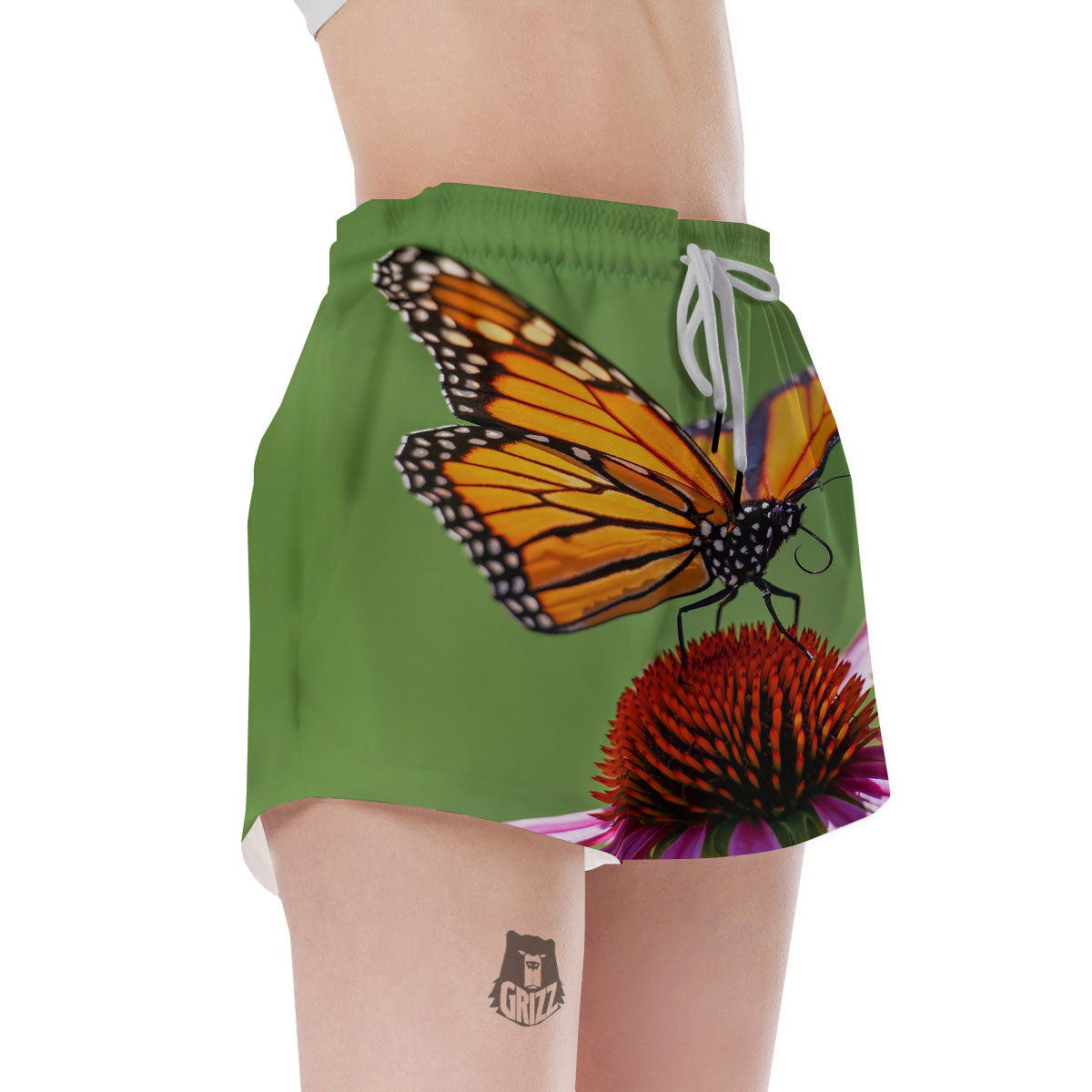 Butterfly Monarch Orange Print Women's Shorts-grizzshop