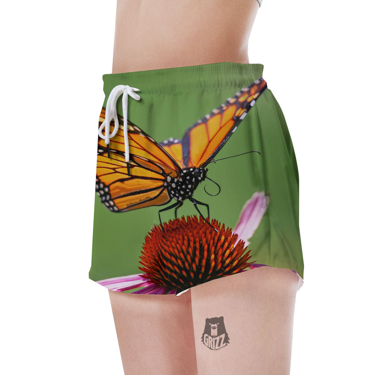 Butterfly Monarch Orange Print Women's Shorts-grizzshop