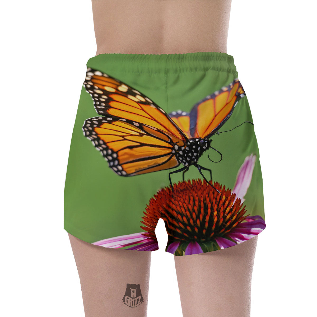 Butterfly Monarch Orange Print Women's Shorts-grizzshop