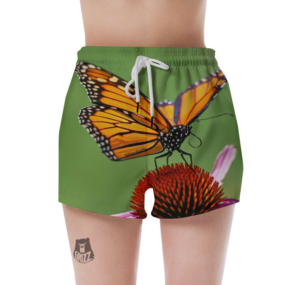Butterfly Monarch Orange Print Women's Shorts-grizzshop