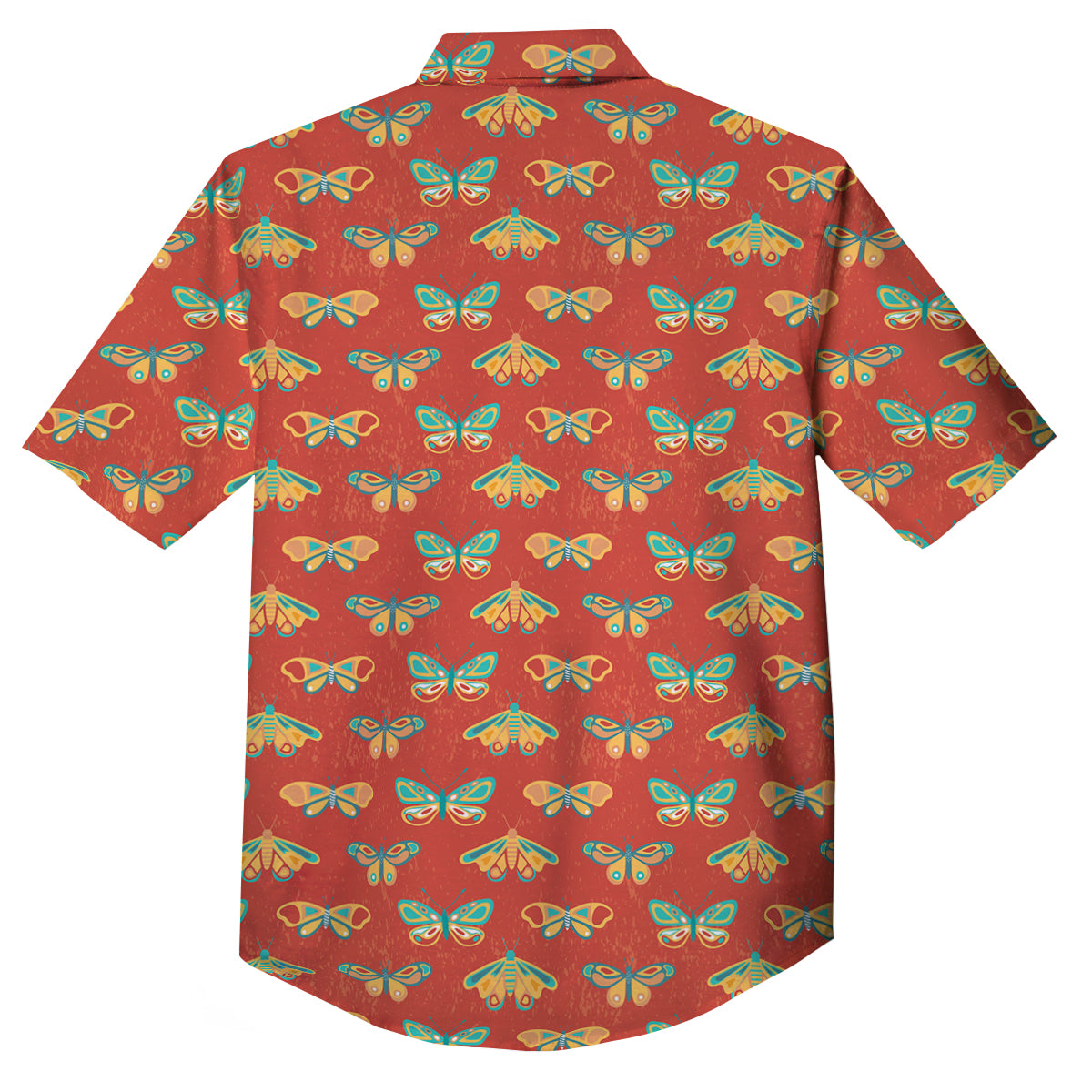 Butterfly Monarch Vintage Print Pattern Button Up Shirt-grizzshop