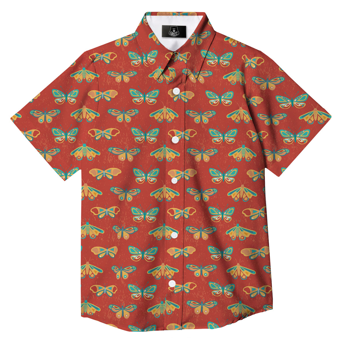 Butterfly Monarch Vintage Print Pattern Button Up Shirt-grizzshop