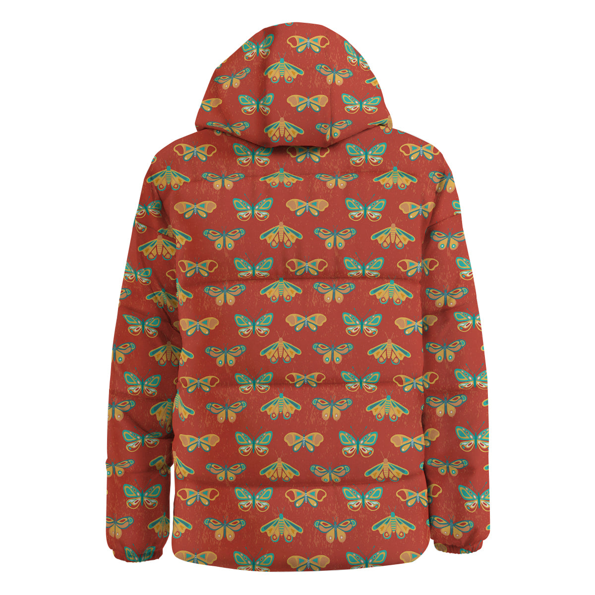 Butterfly Monarch Vintage Print Pattern Down Jacket-grizzshop