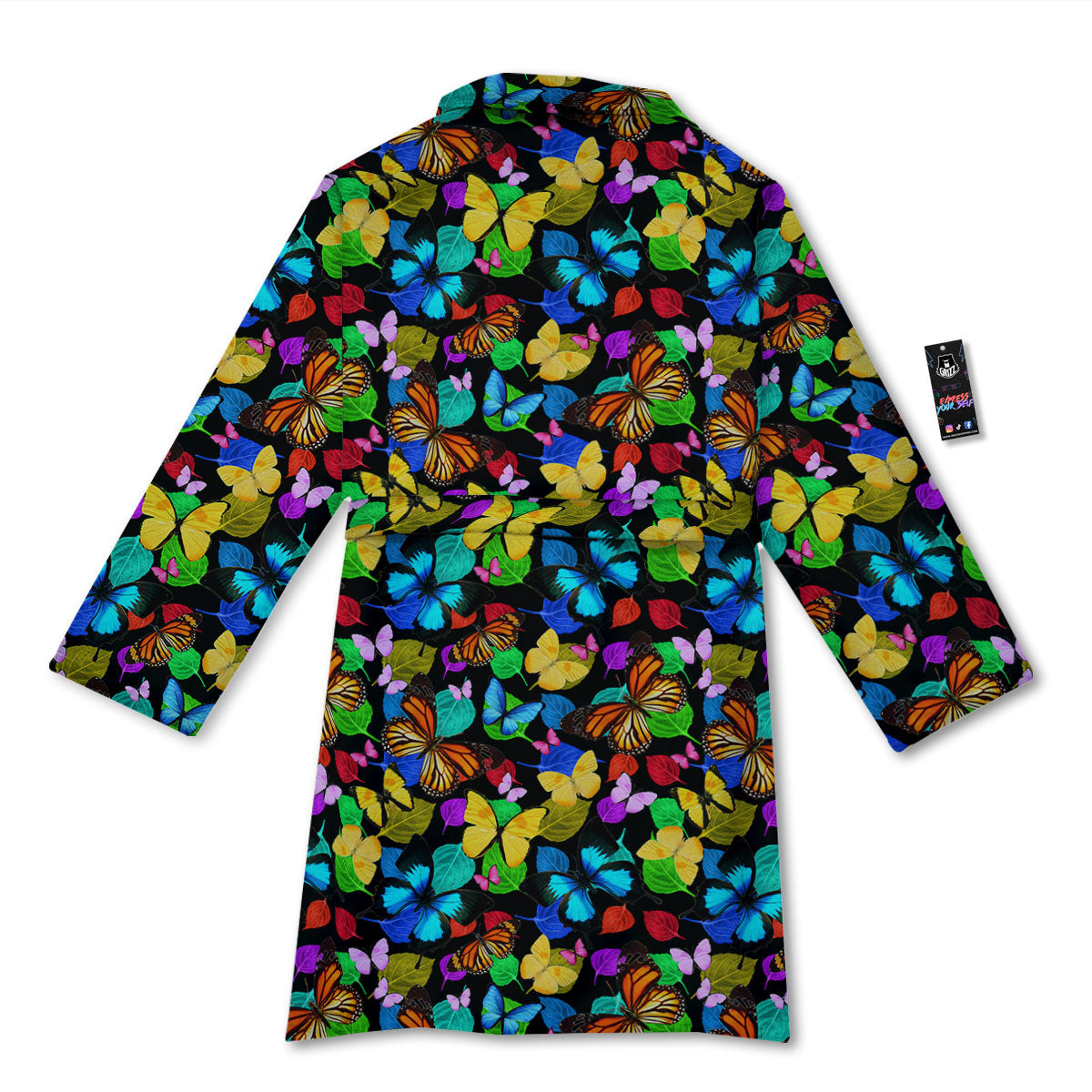 Butterfly Rainbow Print Pattern Bathrobe-grizzshop