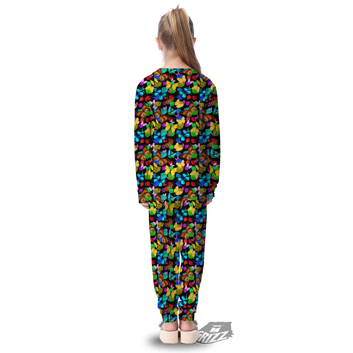 Butterfly Rainbow Print Pattern Kid's Pajamas-grizzshop