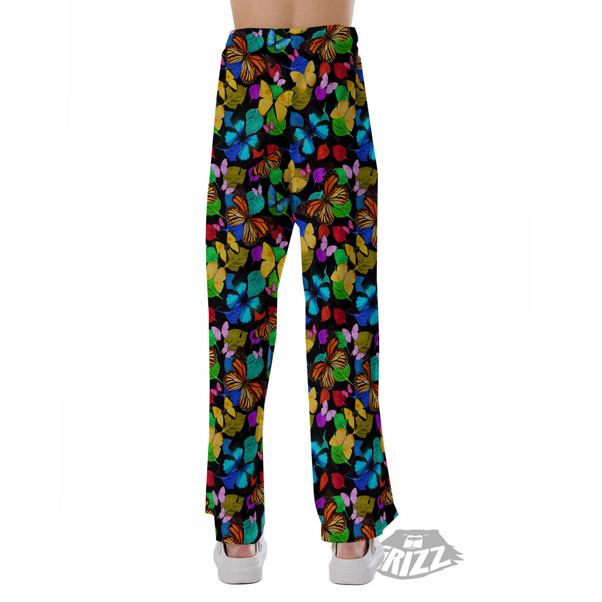 Butterfly Rainbow Print Pattern Pajama Pants-grizzshop