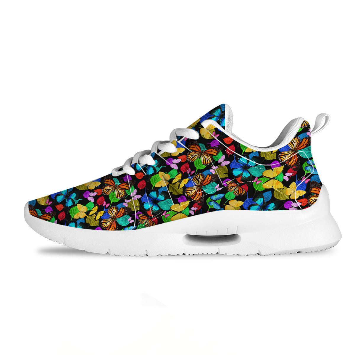 Butterfly Rainbow Print Pattern Tennis Shoes-grizzshop