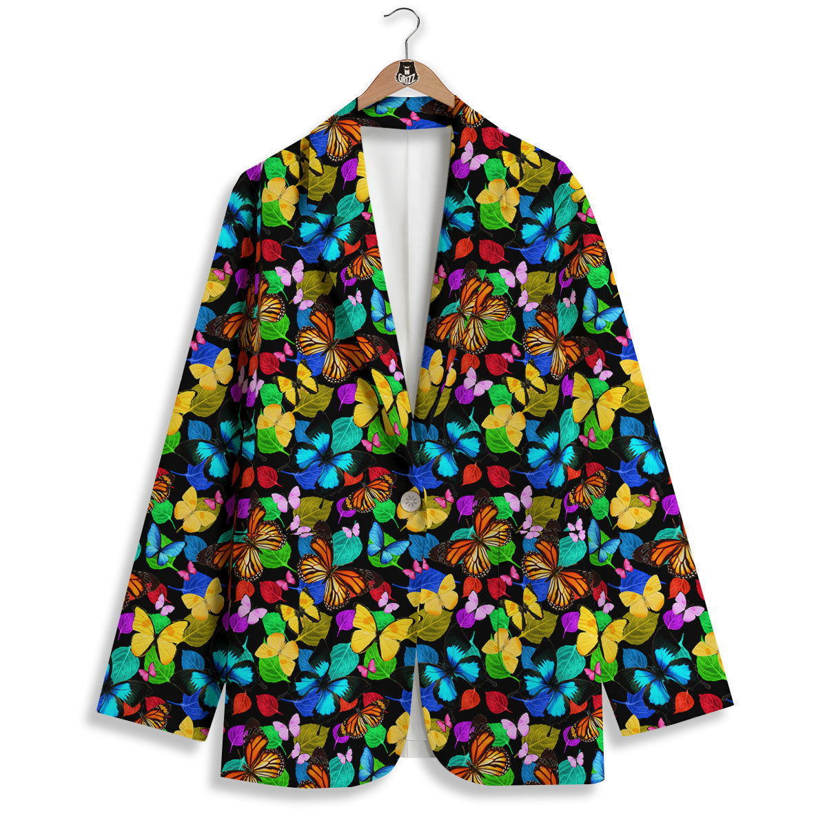 Butterfly Rainbow Print Pattern Women's Blazer-grizzshop