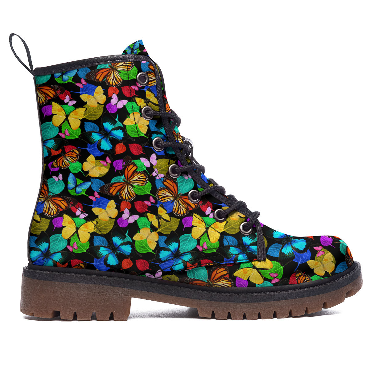 Butterfly Rainbow Print Pattern Work Boots-grizzshop