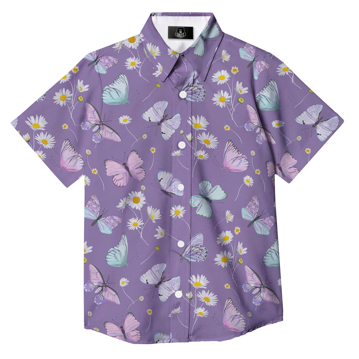 Butterfly Spring Print Pattern Button Up Shirt-grizzshop
