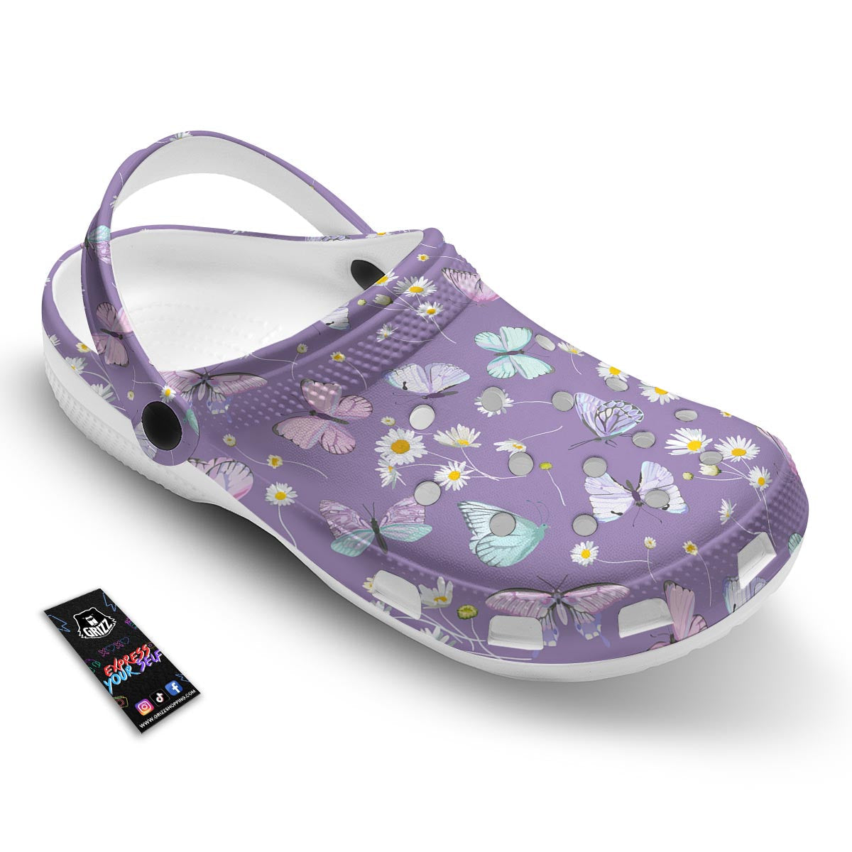 Butterfly Spring Print Pattern Clog-grizzshop