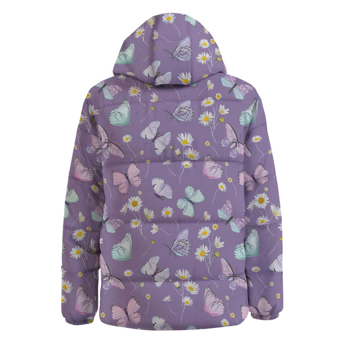 Butterfly Spring Print Pattern Down Jacket-grizzshop