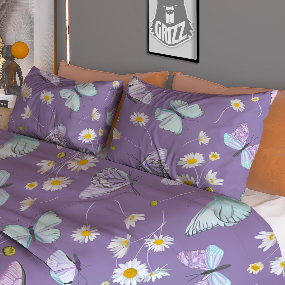 Butterfly Spring Print Pattern Duvet Cover Bedding Set-grizzshop