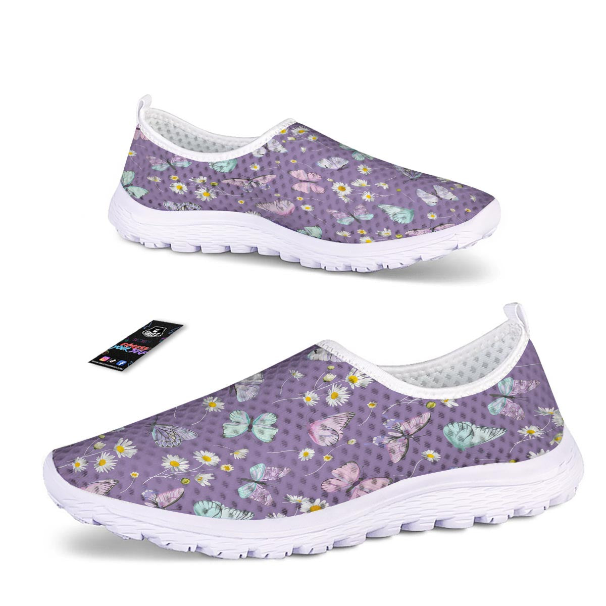 Butterfly Spring Print Pattern Nurse Shoes-grizzshop