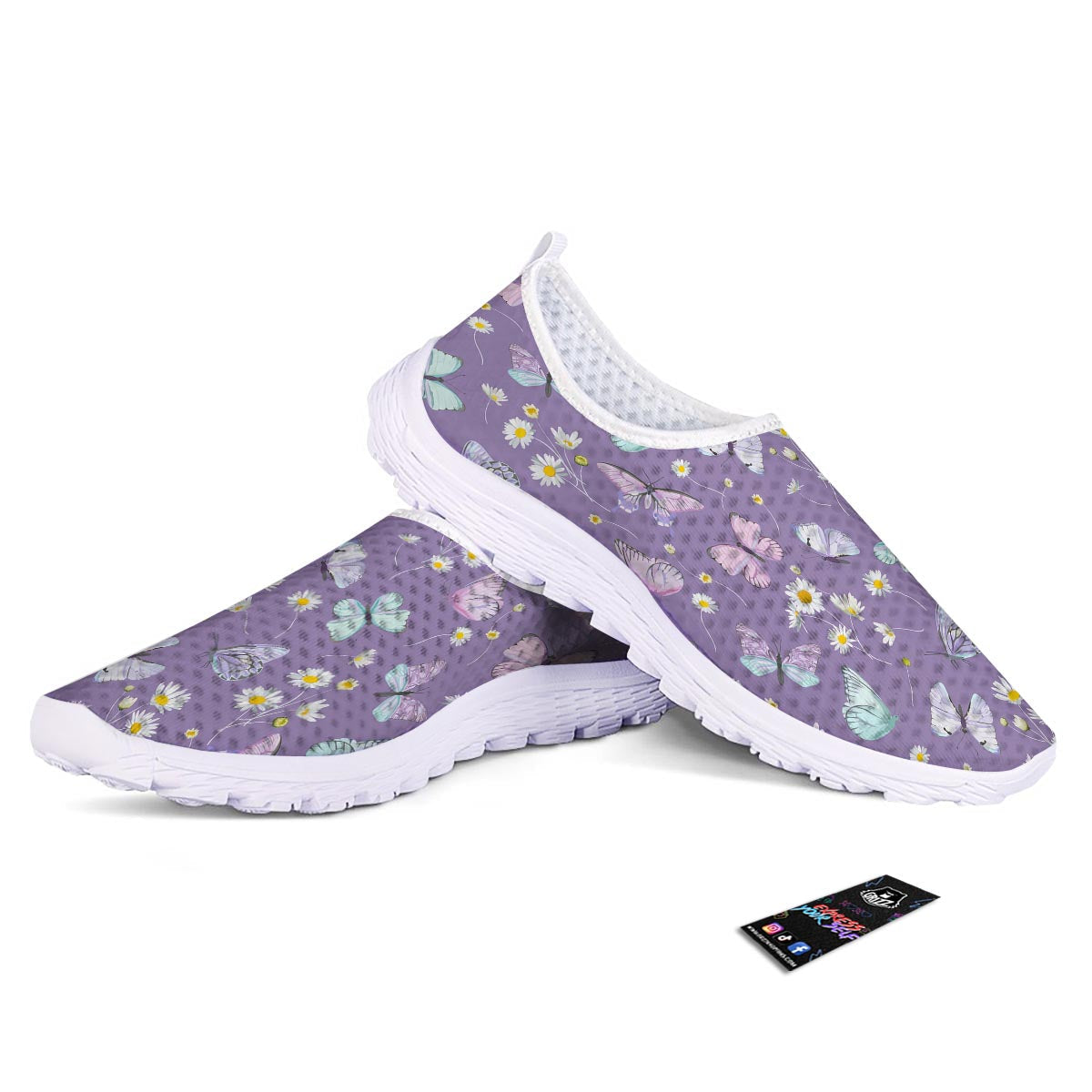 Butterfly Spring Print Pattern Nurse Shoes-grizzshop