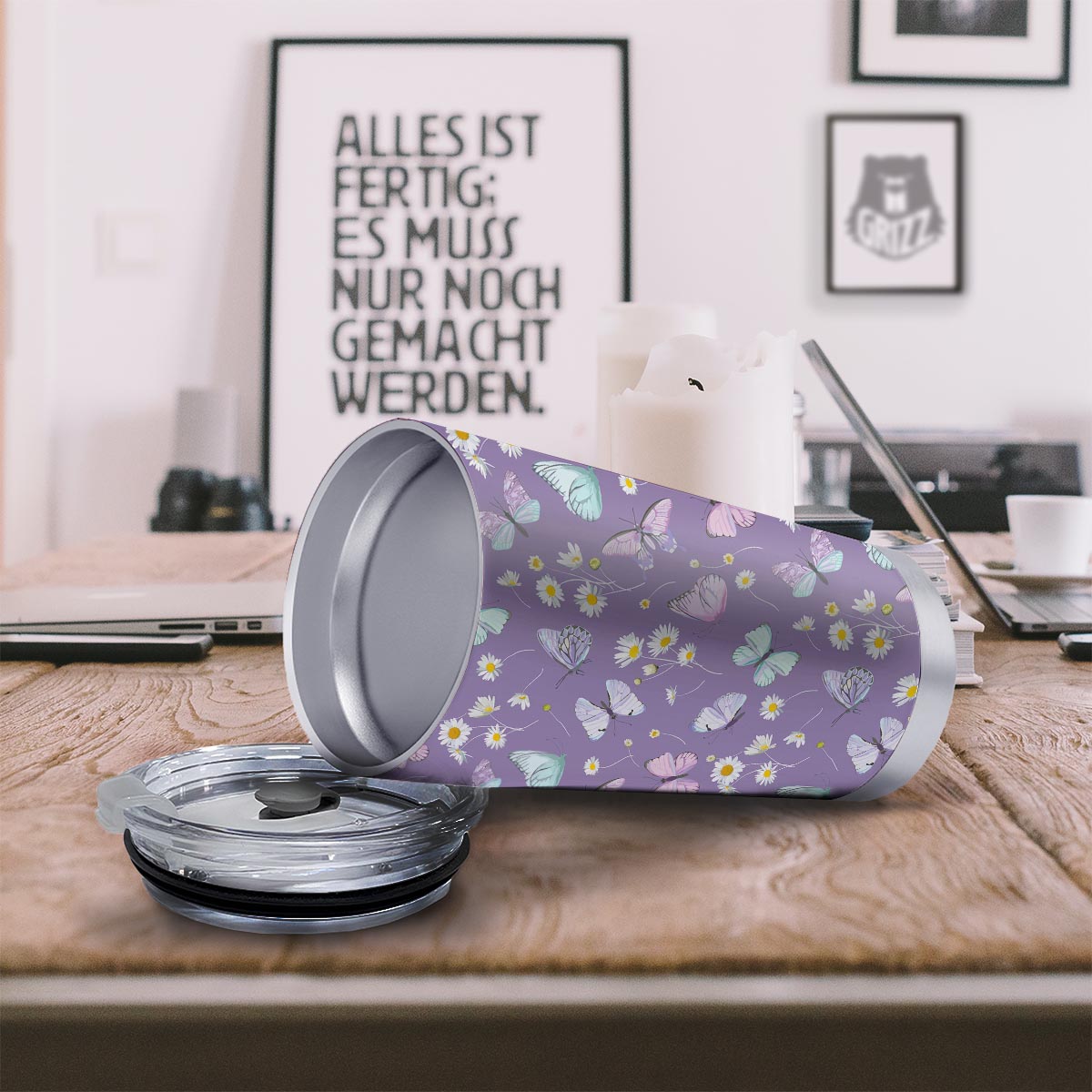 Butterfly Spring Print Pattern Tumbler-grizzshop