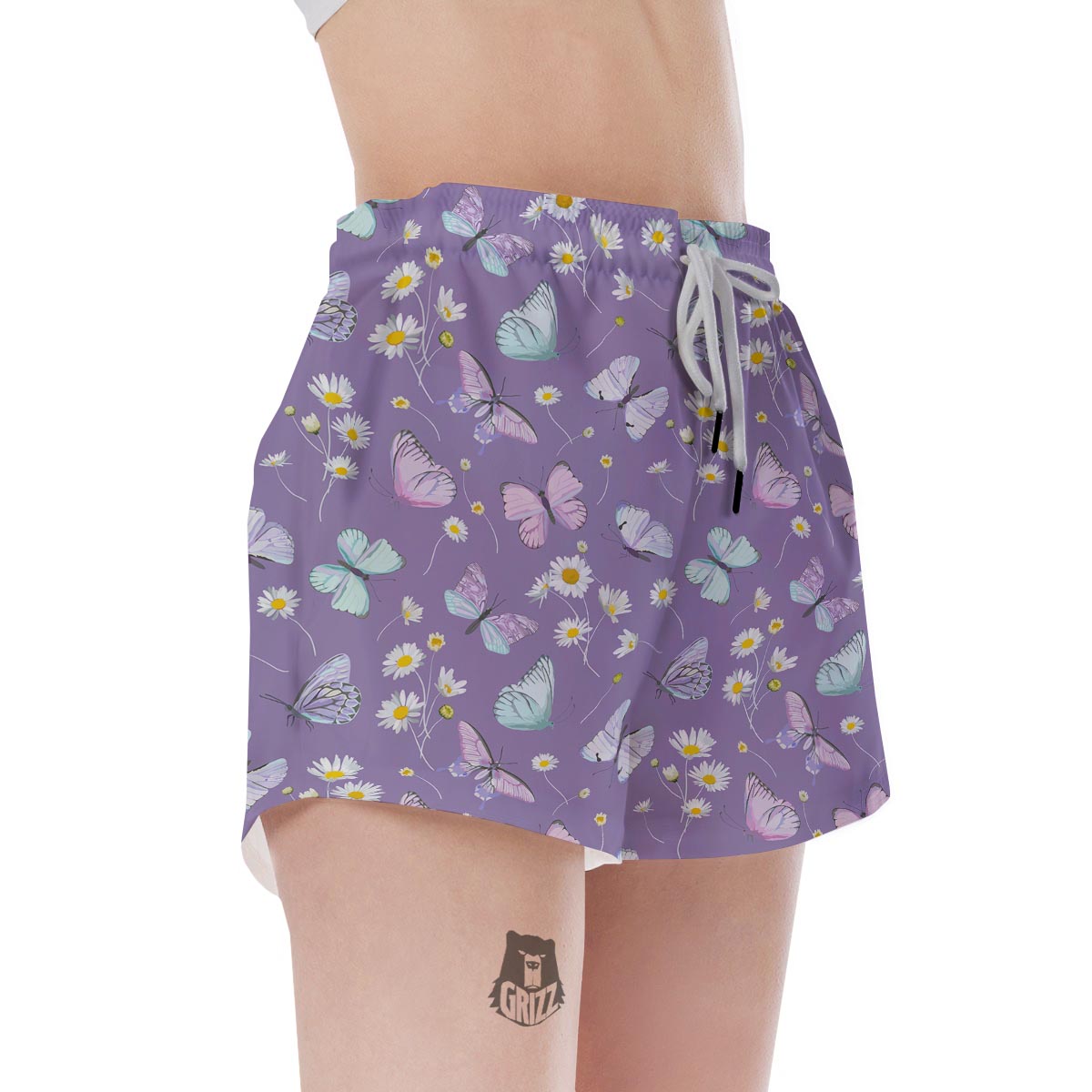 Butterfly Spring Print Pattern Women's Shorts-grizzshop