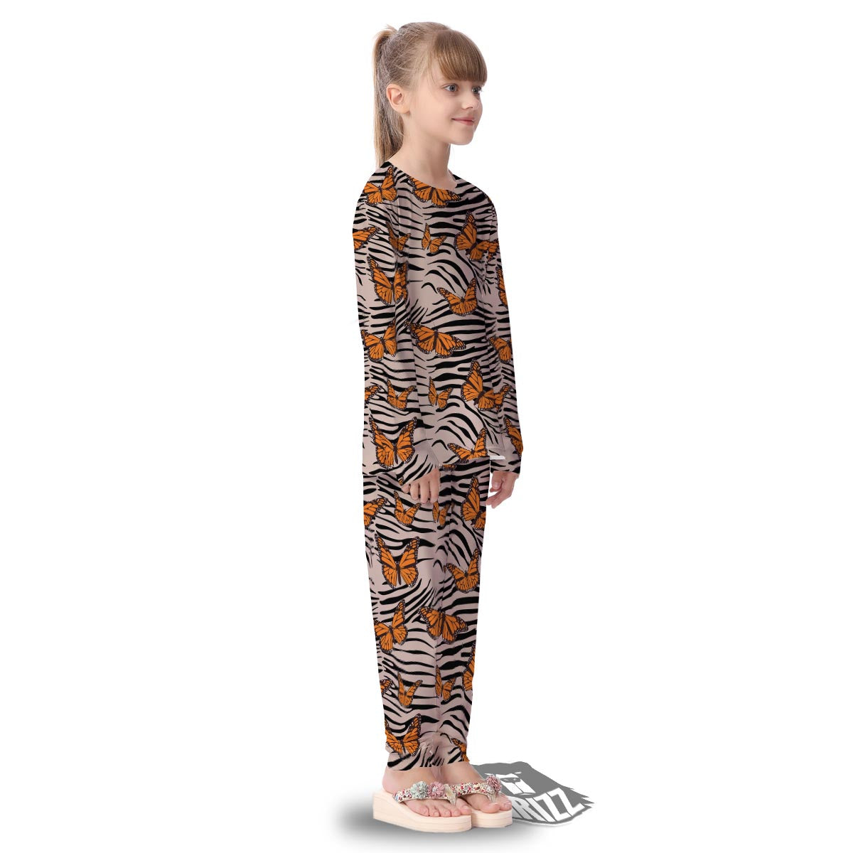 Butterfly Tiger Monarch Print Pattern Kid's Pajamas-grizzshop