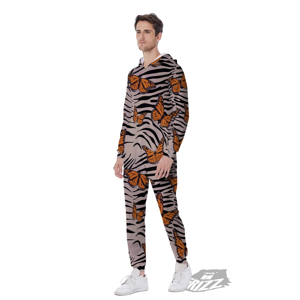 Butterfly Tiger Monarch Print Pattern Men's Jumpsuit-grizzshop