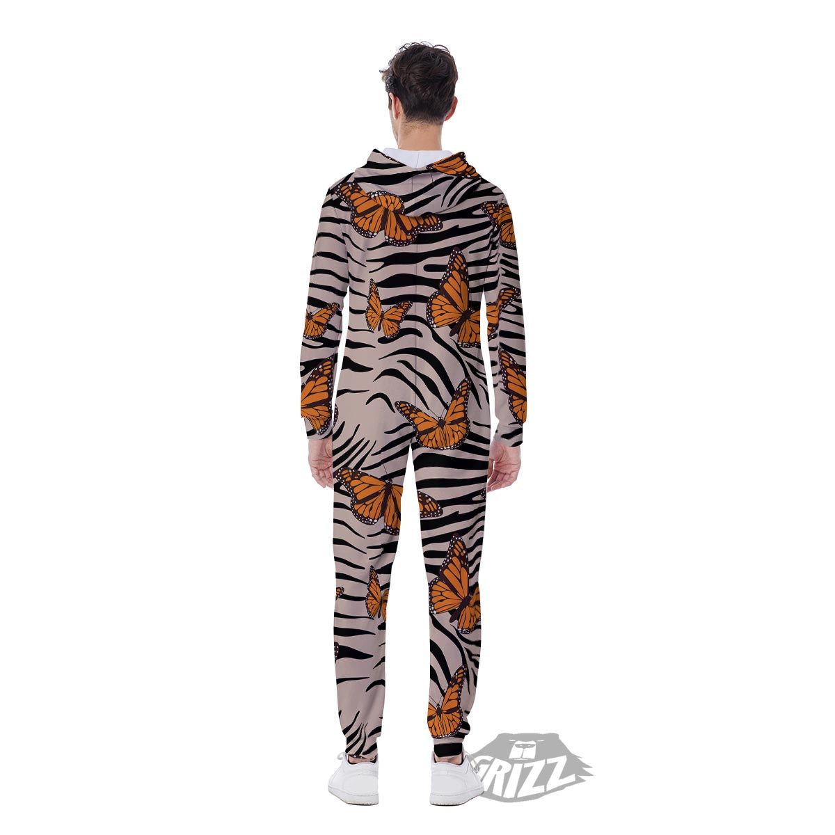 Butterfly Tiger Monarch Print Pattern Men's Jumpsuit-grizzshop