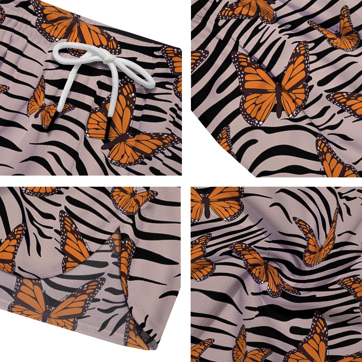 Butterfly Tiger Monarch Print Pattern Men's Running Shorts-grizzshop