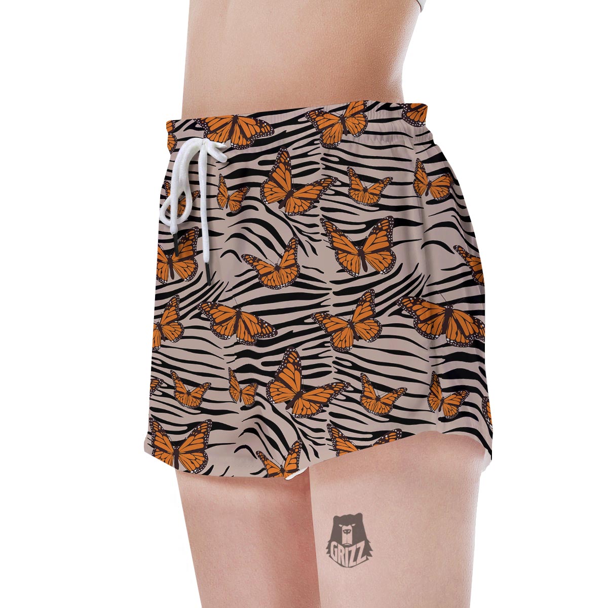 Butterfly Tiger Monarch Print Pattern Women's Shorts-grizzshop
