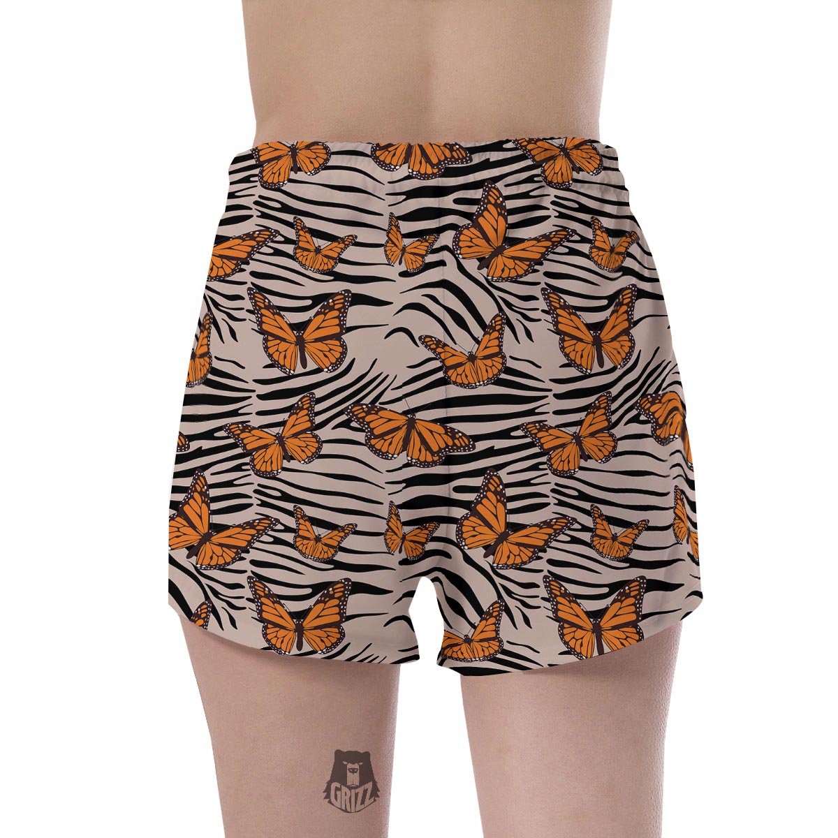 Butterfly Tiger Monarch Print Pattern Women's Shorts-grizzshop