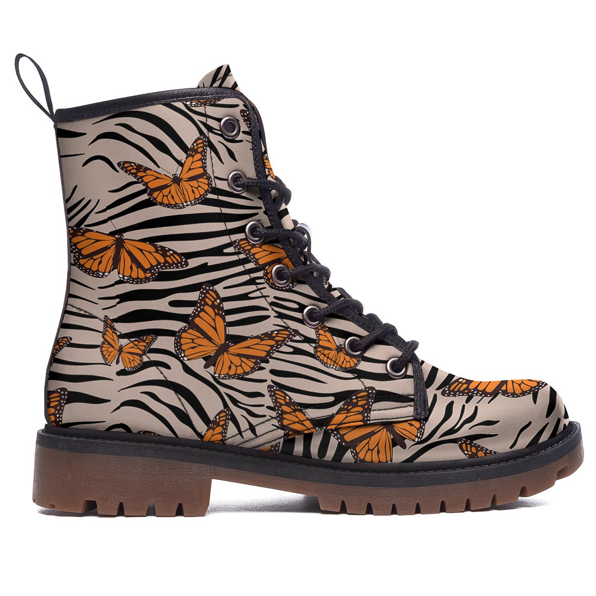 Butterfly Tiger Monarch Print Pattern Work Boots-grizzshop