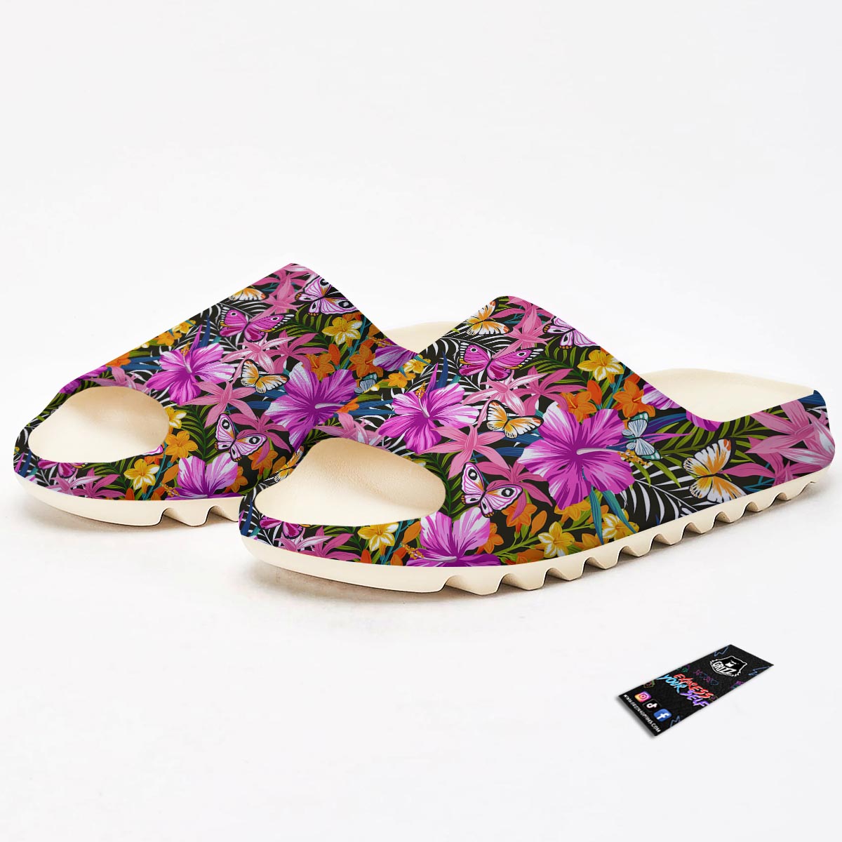 Butterfly Tropical Print Pattern Sandals-grizzshop