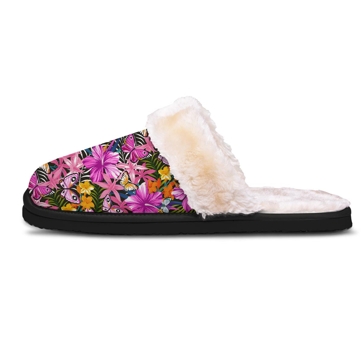 Butterfly Tropical Print Pattern Slippers-grizzshop