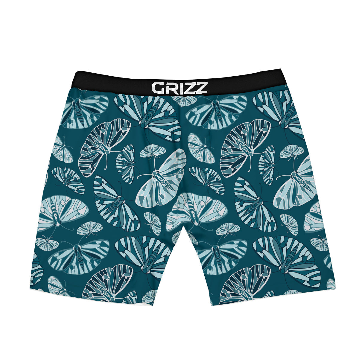 Butterfly Turquoise Print Pattern Boxer Briefs-grizzshop