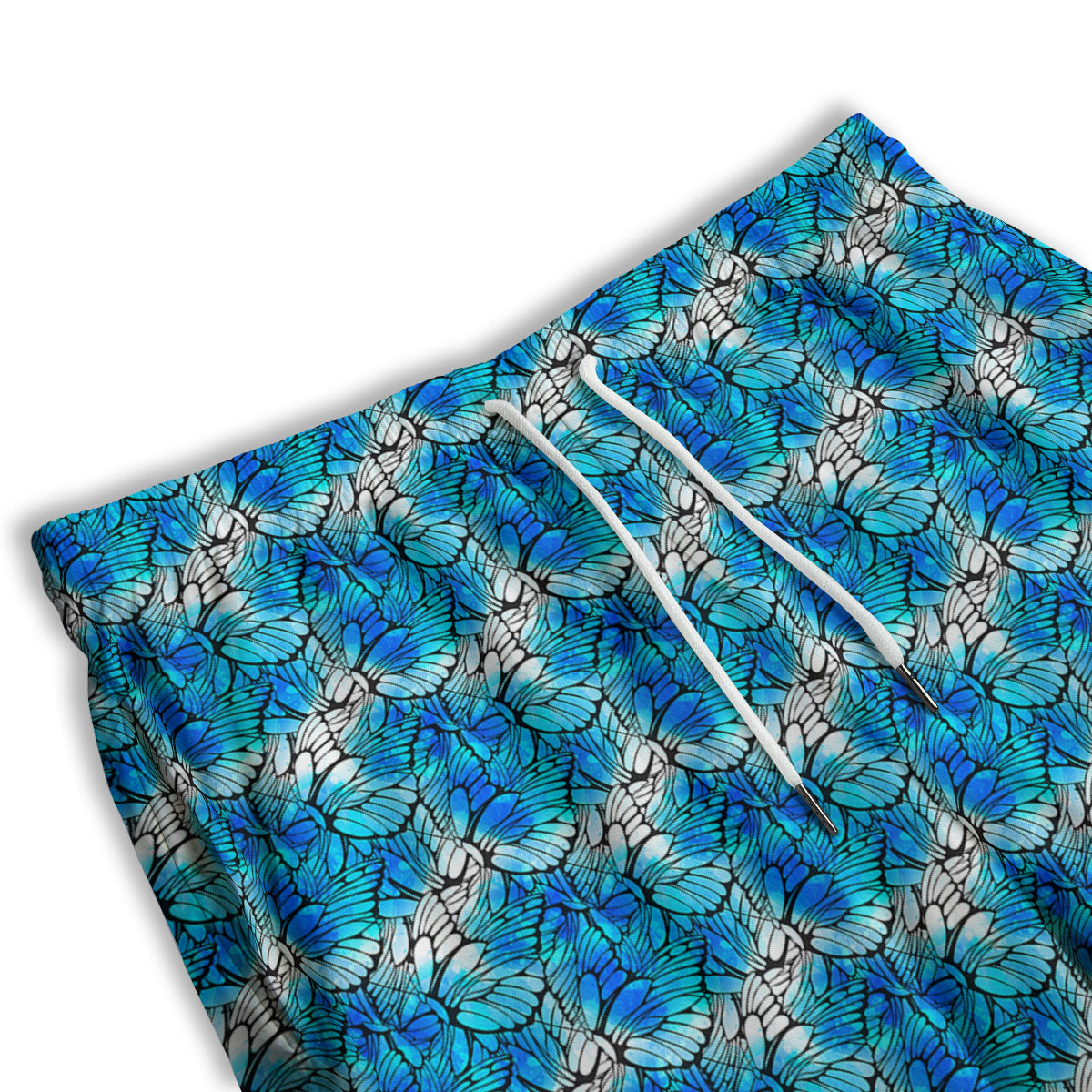 Butterfly Watercolor Blue Print Pattern Men's Athletic Shorts