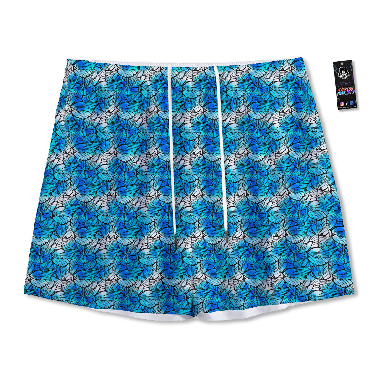 Cartoon Dartboard Print Pattern Mesh Shorts