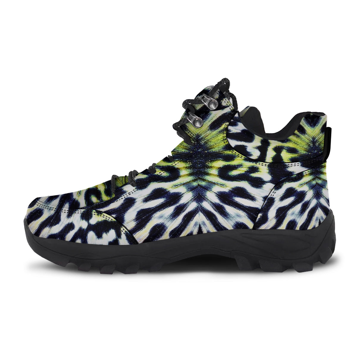 Butterfly Wing Skin Black White And Green Print Hiking Shoes-grizzshop