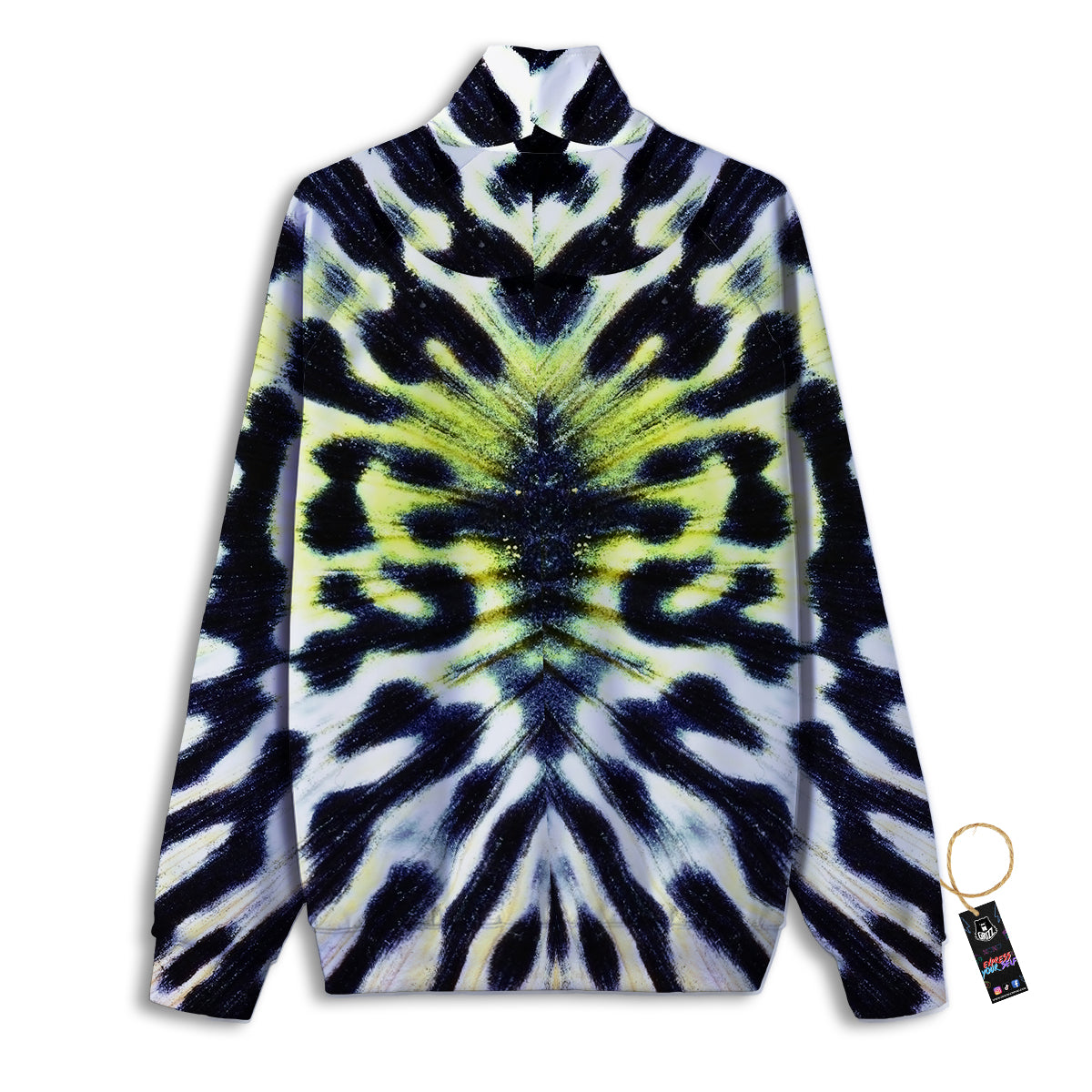 Butterfly Wing Skin Black White And Green Print Track Jacket-grizzshop