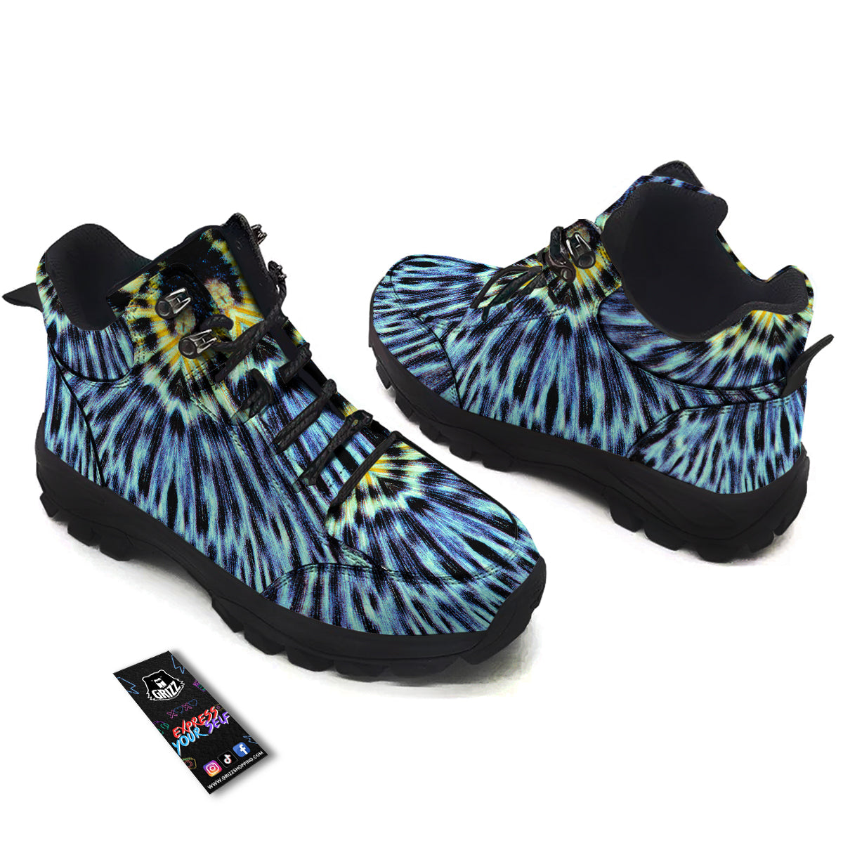 Butterfly Wing Skin Blue Print Hiking Shoes-grizzshop