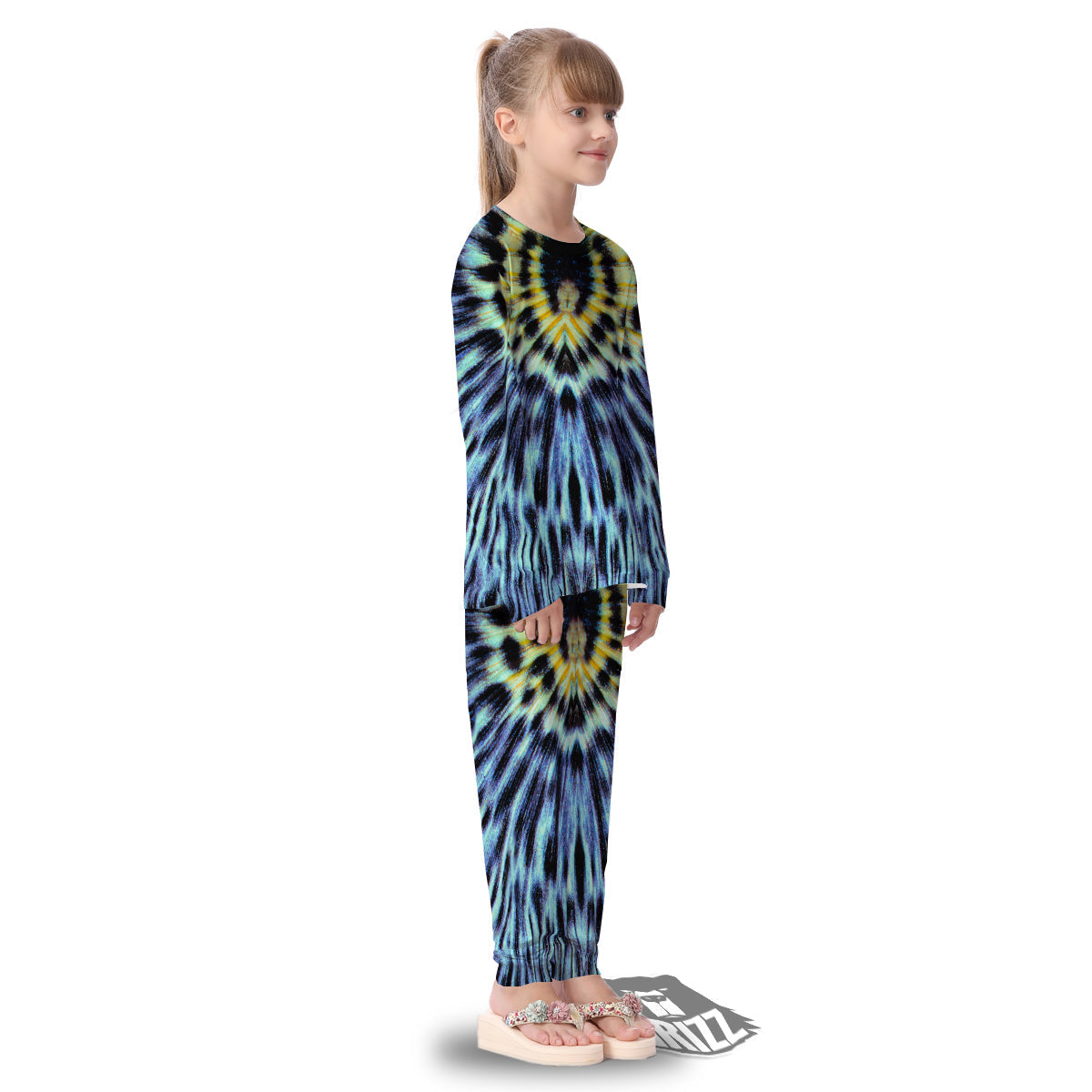 Butterfly Wing Skin Blue Print Kid's Pajamas-grizzshop